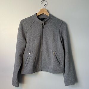Banana Republic Factory Pique Moto Jacket in light gray size Medium